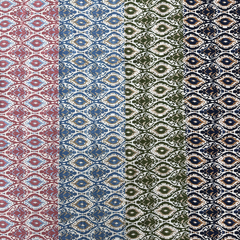 45S painettu raionkangas – Ikat Style